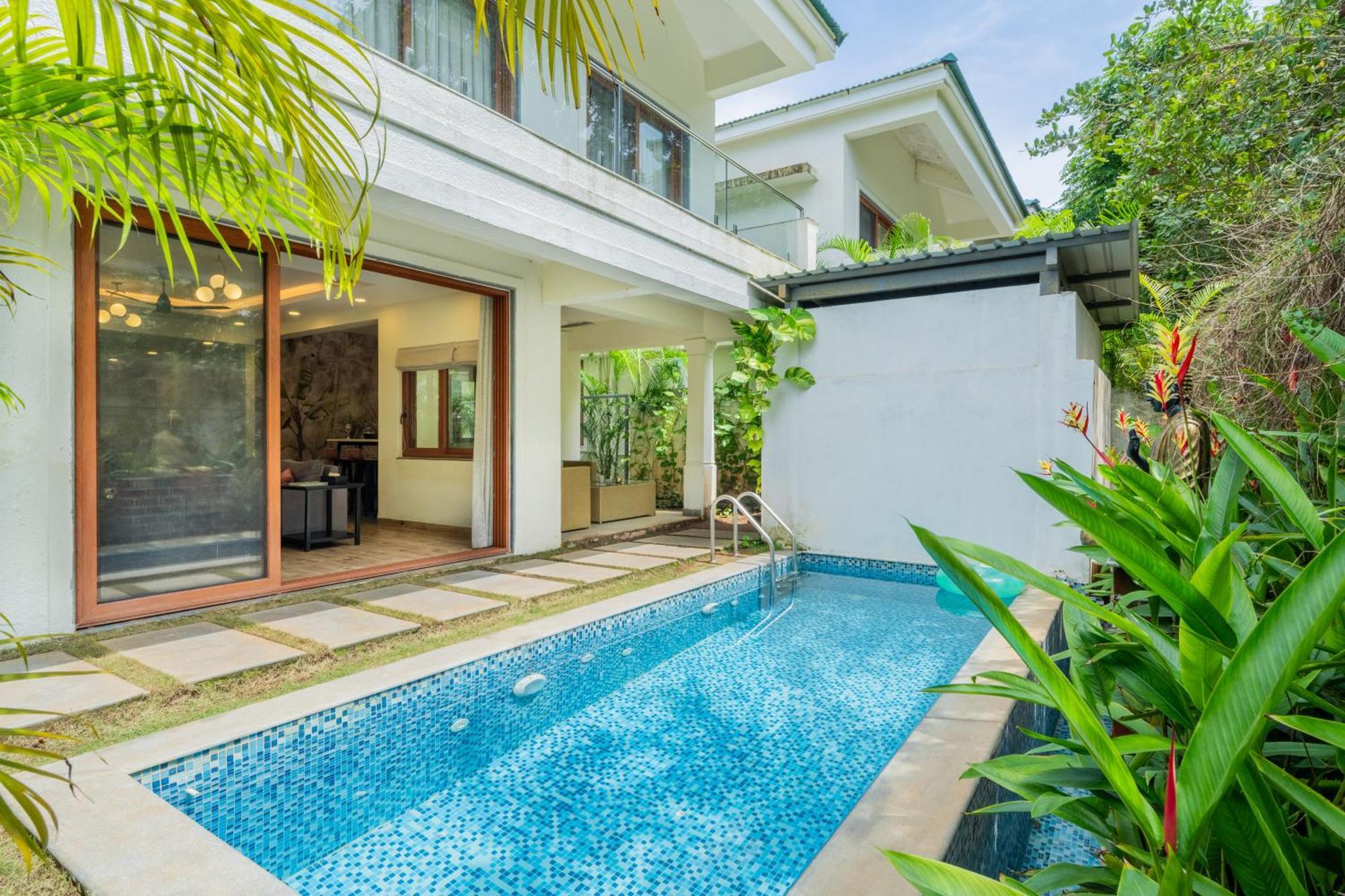 Elivaas 3 Bhk Pvt Pool & Bar - Villa Valerie Oxel ภายนอก รูปภาพ